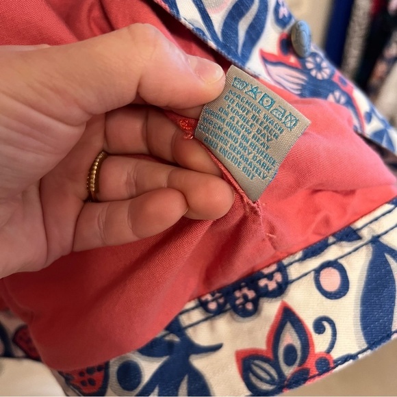 Boden Denim Jacket with Strawberries and Floral, Size 18 - Picture 5 of 11